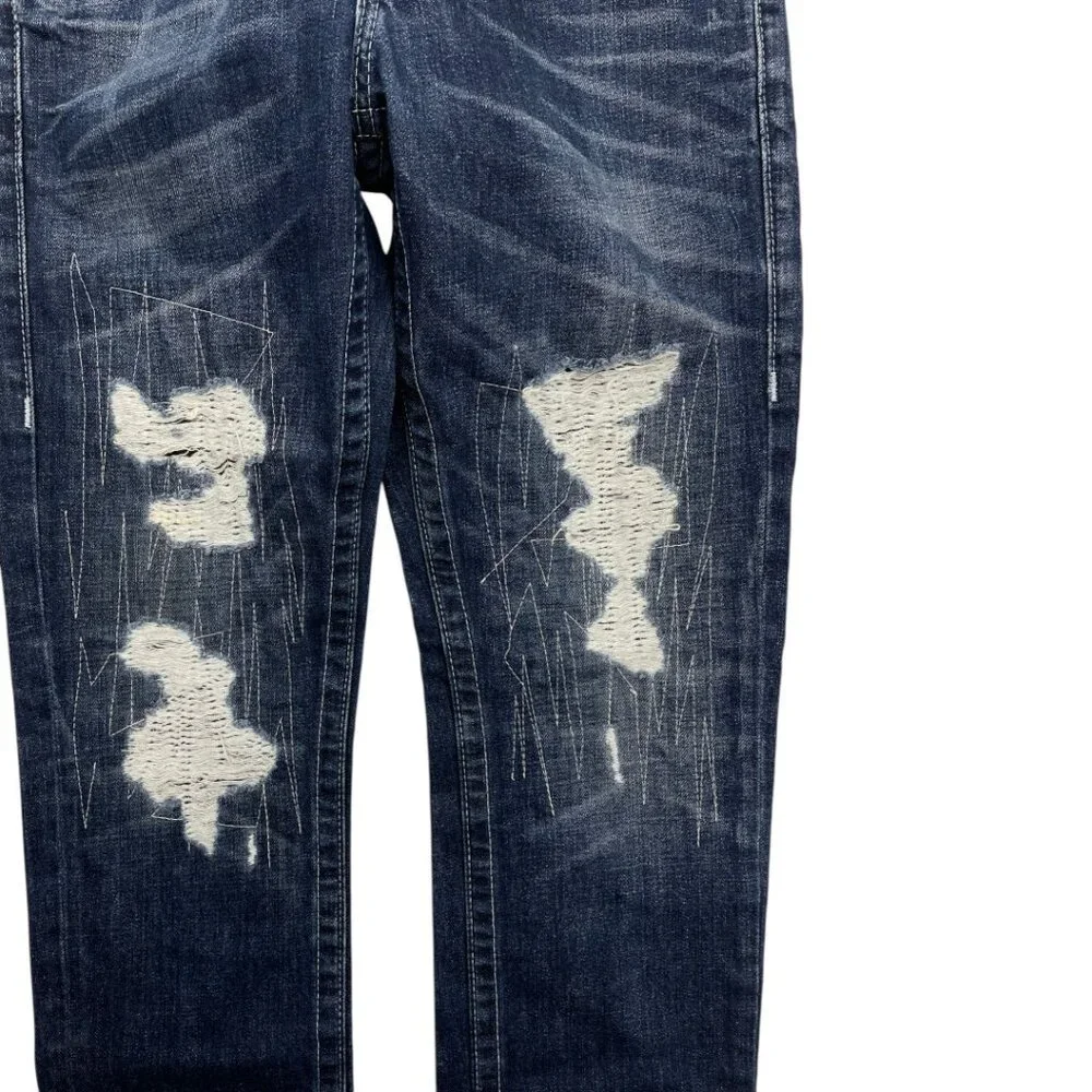 True Religion Distressed Jeans Vintage Slim Straight Women's 28 Fits 32x33 - Picture 4 of 16